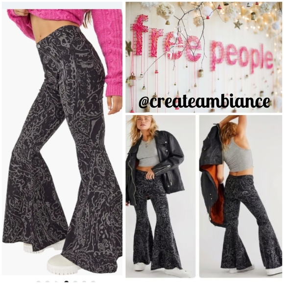 Free People High-Rise Flare Jeans - Picture 1 of 5